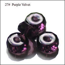 Añil Imitación perlas de cristal austriaco, aaa grado, facetados, plano y redondo, añil, 8x3.5 mm, agujero: 0.9~1 mm