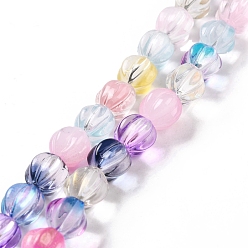 Colorful Transparent Glass Beads Strands, Lantern, Colorful, 10.5x9.5x10.5mm, Hole: 1mm, about 38pcs/strand, 15.24 inch(38.7cm)