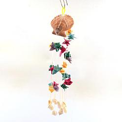 Разноцветный Окрашенные раковины эоловые колокола, красочный, 15.7 дюйм