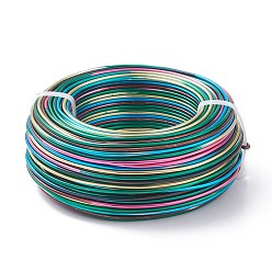 Coloré 5 couleurs de segment fil de métier rond en aluminium, pour la fabrication de bijoux en perles, colorées, Jauge 12, 2mm, environ 190.28 pieds (58 m)/rouleau