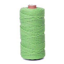 Light Green 100M Round Cotton Braided Cord, for DIY Handmade Tassel Embroidery Craft, Light Green, 3mm, about 109.36 Yards(100m)/Roll