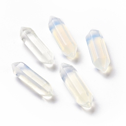 Opalite Opalite Beads, No Hole, Faceted, Double Terminated Point, 22~23x6x6mm