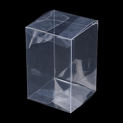 Claro Embalaje de regalo de caja de pvc de plástico transparente rectángulo, caja plegable impermeable, para juguetes y moldes, Claro, caja: 9x9x14.1 cm