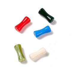 Mixed Color Opaque Acrylic Beads, Bamboo Stick, Mixed Color, 12.5x5.2mm, Hole: 1.2mm