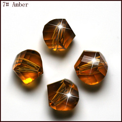 Tierra de siena Imitación perlas de cristal austriaco, aaa grado, facetados, polígono, tierra de siena, 10 mm, agujero: 0.9~1 mm