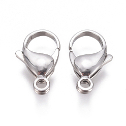 Stainless Steel Color 304 Stainless Steel Lobster Claw Clasps, Parrot Trigger Clasps, Stainless Steel Color, 19~19.5x11.5x5mm, Hole: 2.5mm
