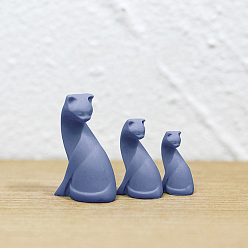 Темно-синий  Шифер 3 размеры миниатюрных украшений в виде кошек из смолы, для украшения стола гостиной дома и сада, темный сланец синий, 14~23x9~14x5~9 мм, 3 шт / комплект