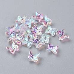 Clear AB Transparent Glass Cabochons, 3D Butterfly Shape, Clear AB, 7x7.5x3.5mm