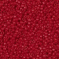 (45A) Opaque Cherry Toho perles de rocaille rondes, perles de rocaille japonais, (45 a) cerise opaque, 15/0, 1.5mm, Trou: 0.7mm, environ15000 pcs / 50 g