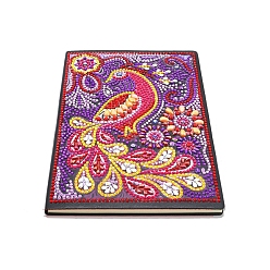 Peacock Diy рождественская тема алмазная живопись наборы для ноутбуков, включая книгу из искусственной кожи, смола стразы, ручка, поднос тарелка и клей глина, павлин, 210x145x8 мм