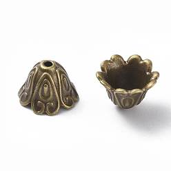 Bronze Antique De style tibétain casquettes alliage de perles, sans cadmium et sans nickel et sans plomb, bronze antique, 15x11mm, Trou: 2mm, diamètre intérieur: 10 mm, environ460 pcs / 1000 g