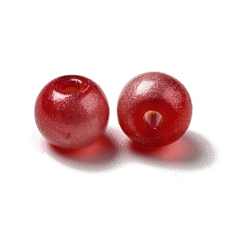 Rouge 6/0 transparentes perles de rocaille en verre, trou rond, rondelle, rouge, 4~4.5x3~4mm, Trou: 0.8~1.5mm