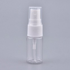 Белый Пустые переносные пластиковые баллончики с распылителем для домашних животных, распылитель мелкого тумана, с пылезащитной крышкой, многоразовая бутылка, белые, 7.55x2.3 см, емкость: 10 мл (0.34 жидких унций)