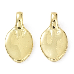 Real 18K Gold Plated Rack Plating Brass Charms, Lead Free & Cadmium Free, Long-Lasting Plated, Leaf Charm, Real 18K Gold Plated, 10x5x3mm, Hole: 1.6mm