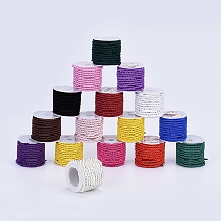 Color mezclado Cordón de poliéster, cuerda retorcida, color mezclado, 3 mm, aproximadamente 5.46 yardas (5 m) / rollo