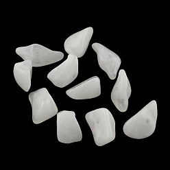Blanco Los granos de acrílico piedras preciosas de imitación de chips, blanco, 19~28x14~19x6~13 mm, Agujero: 2 mm, sobre 310 unidades / 500 g