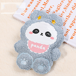 Panda PVC & Plush Hot water Bag, Warm Paste, Slate Gray, Panda Pattern, 190x135mm, Capacity: 350ml