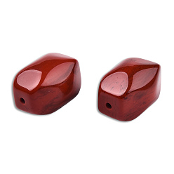 Dark Red Resin Beads, Imitation Gemstone, Faceted Hexagon, Dark Red, 30x22.5x22.5mm, Hole: 2.7~3.1mm