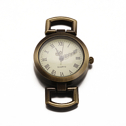 Bronze Antique Composants horlogers en alliage, plat rond, bronze antique, 49x27x9mm