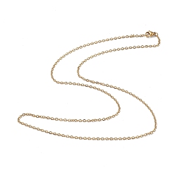 Doré  Placage ionique (ip) 304 collier de chaîne de câbles en acier inoxydable pour hommes femmes, or, 23.62 pouce (60 cm)