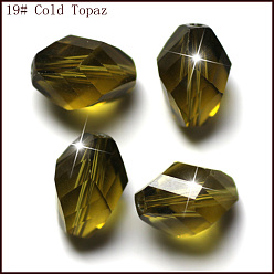 Oliva Imitación perlas de cristal austriaco, aaa grado, facetados, bicono, oliva, 6x8 mm, agujero: 0.7~0.9 mm