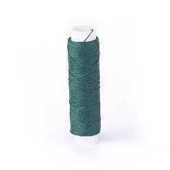 Gris Ardoise Foncé Cordon torsadé rond en polyester ciré, cordon micro macramé, pour les projets en cuir, reliure, gris ardoise foncé, 0.65mm, environ 21.87 yards (20m)/rouleau