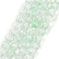 Dark Sea Green Baking Painted Transparent Glass Bead Strands, Round, Dark Sea Green, 8mm, Hole: 1.2mm, about 102pcs/strand, 30.24''(76.8cm)