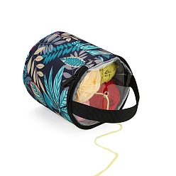 Cyan Oscuro Bolsas de crochet impermeables de tela oxford, bolsa organizadora de almacenamiento de hilo portátil, suministros de crochet y tejido, cian oscuro, 14x13.5 cm