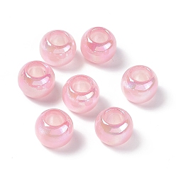 Pink Abalorios de acrílico opacos, color de ab, Rondana plana, rosa, 17.5x14 mm, agujero: 8.8 mm