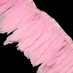 Pink Мода гусиное перо ткань нить аксессуары костюма, розовые, 100~180x38~62 мм, около 2 м / упаковка