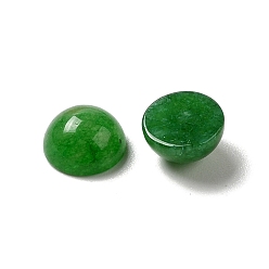 Green Natural White Jade Cabochons, Dyed, Half Round/Dome, Green, 6x3mm