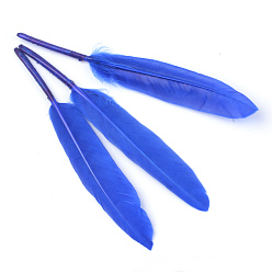 Bleu Accessoires de costumes de plumes d'oie, teint, bleu, 100~175x13~25mm
