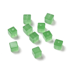 Verdemar Medio Imitación de vidrio cuentas de cristal austriaco, facetados, suqare, verde mar medio, 5.5x5.5x5.5 mm, agujero: 1 mm