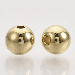 Doré  Ccb perles en plastique, pour le bricolage fabrication de bijoux, ronde, or, 8x7mm, Trou: 1.6mm, environ1900 pcs / 500 g.