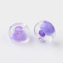 Средний Фиолетовый 11/0 круглый стеклянный бисер класса А, прозрачные цвета внутри, средне фиолетовый, 2.3x1.5 мм, отверстие : 1 мм, Около 48500 шт / фунт