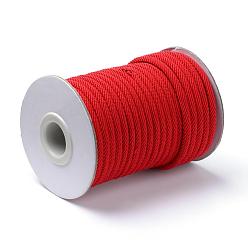 Roja Cordones de poliéster trenzado, rojo, 3 mm, aproximadamente 21.87 yardas (20 m) / rollo