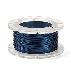 Marine Blue Round Copper Craft Wire, for Jewelry Making, Long-Lasting Plated, Marine Blue, 26 Gauge, 0.4mm, about 65.61 Feet(20m)/roll