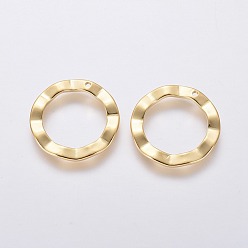 Golden 201 Stainless Steel Pendants, Ring, Golden, 18x1mm, Hole: 1mm, Inner Diameter: 13mm