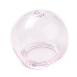 Perlas de Color Rosa Cono de cuentas de vidrio transparente, para hacer campanas de viento, semicírculo, rosa perla, 20x17 mm, agujero: 1.6 mm, diámetro interior: 12.4 mm