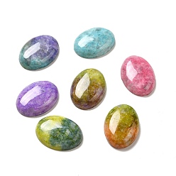 Mixed Color Natural Calcite Cabochons, Dyed, Oval, Mixed Color, 30x22x7.5mm