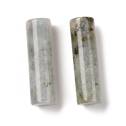 Labradorite Natural Labradorite Pendants, Column, 34~36x10~10.5mm, Hole: 2mm