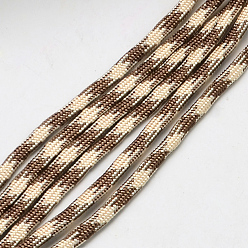 Marron Clair 7 âmes intérieures cordes en polyester et spandex, pour la fabrication de bracelets en corde, bisque, 4mm, environ 109.36 yards (100m)/paquet, 420~500g / bundle