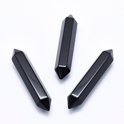 Obsidienne Obsidienne naturelle sans trou, pierres de guérison, baguette magique de thérapie de méditation d'équilibrage d'énergie de reiki, facette, point double terminé, 51~55x10.5~11x9.5~10mm