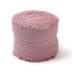 Brun Rosé  Ruban en mousseline de polyester, ruban à bords bruts pour la fabrication de bijoux DIY, emballage cadeau, brun rosé, 1-1/2 pouces (38 mm), environ 7.11 yards (6.5m)/rouleau