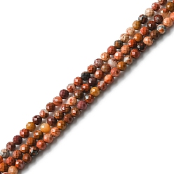 Red Rainbow Jasper Natural Red Rainbow Jasper Beads Strands, Faceted Round, 2mm, Hole: 0.1mm, about 166~180pcs/strand, 15.04''~15.16''(38.2~38.5cm)