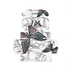 Mariposa Cajas de regalo de papel cuadradas, caja plegable para envolver regalos, patrón de mariposa, 5.6x5.6x2.55 cm