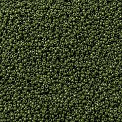 (RR3324) Opaque OldLace MIYUKI Round Rocailles Beads, Japanese Seed Beads, (RR501) Opaque Avocado, 15/0, 1.5mm, Hole: 0.7mm, about 27777pcs/50g