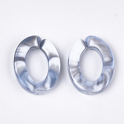 WhiteSmoke Acrylic Linking Rings, Quick Link Connectors, For Jewelry Chains Making, Imitation Gemstone Style, Oval, WhiteSmoke, 24.5x18.5x4mm, Hole: 14.5x9mm, about: 440pcs/500g