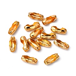 Золотой Латунные соединения шаровой цепи, золотые, 9.5~10x3.5 мм, подходит для шариковой цепи 2.4 мм