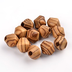 Peru Undyed Natural Wood Beads, Bicone, Lead Free, Peru, 16x15mm, Hole: 5mm